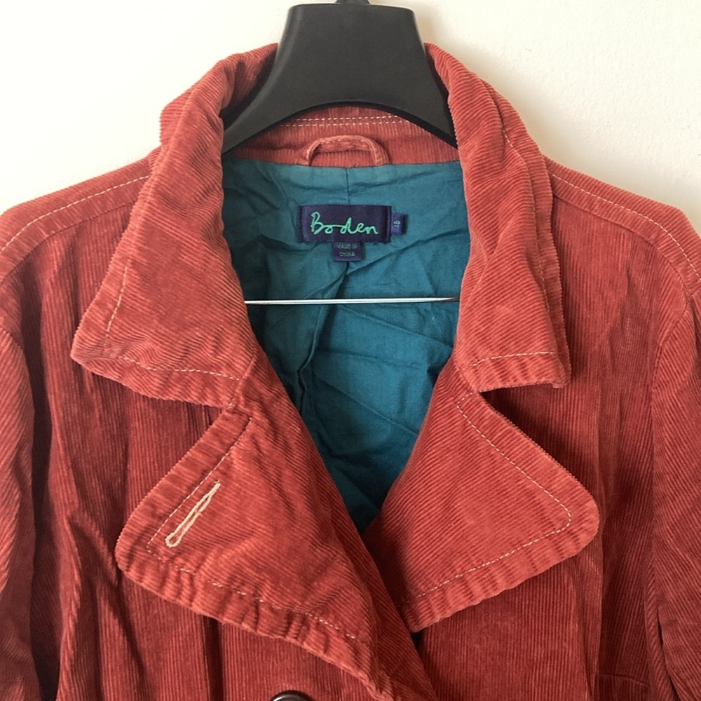 BODEN | Rust Corduroy Trench Coat - Picture 7 of 16